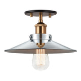 Bulstrode's Workshop Shaded Ceiling Mount 10 Inch Aged Gold Brass Chrome with White Interior