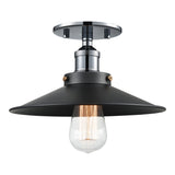 Bulstrode's Workshop Shaded Ceiling Mount 10 Inch Chrome Black