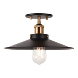 Bulstrode's Workshop Shaded Ceiling Mount 12 Inch Aged Gold Brass Black