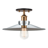 Bulstrode's Workshop Shaded Ceiling Mount 12 Inch Aged Gold Brass Chrome with White Interior