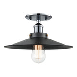 Bulstrode's Workshop Shaded Ceiling Mount 12 Inch Chrome Black