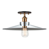 Bulstrode's Workshop Shaded Ceiling Mount 14 Inch Aged Gold Brass Chrome with White Interior