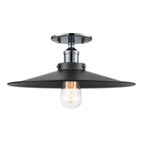 Bulstrode's Workshop Shaded Ceiling Mount 14 Inch Chrome Black