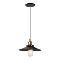 Bulstrode's Workshop Shaded Pendant 10 Inch Aged Gold Brass Black