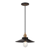 Bulstrode's Workshop Shaded Pendant 10 Inch Aged Gold Brass Black