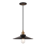 Bulstrode's Workshop Shaded Pendant 12 Inch Aged Gold Brass Black