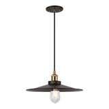 Bulstrode's Workshop Shaded Pendant 14 Inch Aged Gold Brass Black