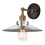 Bulstrode's Workshop Shaded Wall Sconce Aged Gold Brass Chrome with White Interior