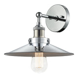 Bulstrode's Workshop Shaded Wall Sconce Chrome Chrome with White Interior