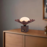 Burgundy 12inch Furrow Table Lamp by Alora Lighting