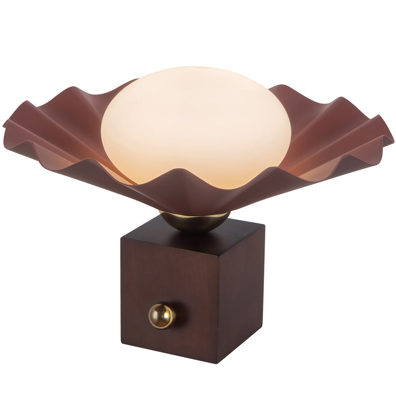 Burgundy 12inch Furrow Table Lamp by Alora Lighting