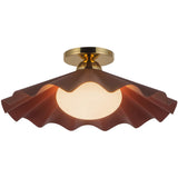 Burgundy 16inch Furrow Semi-Flush Mount by Alora Lighting