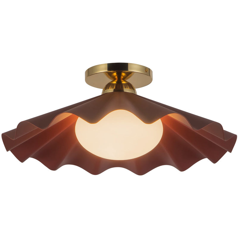 Burgundy 16inch Furrow Semi-Flush Mount by Alora Lighting