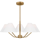 Burke Chandelier — 30", White Linen, Satin Brass