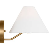 Burke Wall Sconce — 9", White Linen, Satin Brass