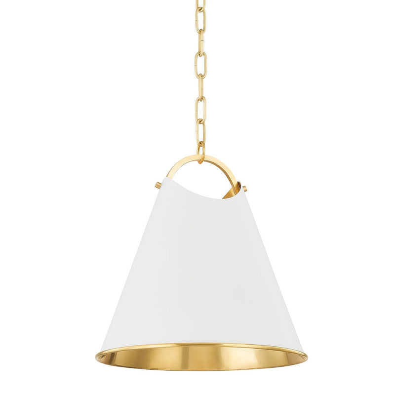 Burnbay Pendant - 13.75 Inch - Aged Brass with Soft White by Hudson Valley