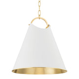 Burnbay Pendant - 18.25 Inch - Aged Brass with Soft White by Hudson Valley