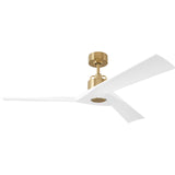 Burnished Brass Housing with Matte White Blades Alma Smart 52inch Ceiling Fan by Visual Comfort Fans