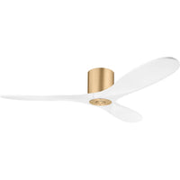 Burnished Brass Housing with Matte White Blades Maverick Smart 52inch Hugger Ceiling Fan by Visual Comfort Fans