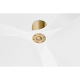 Burnished Brass Housing with Matte White Blades Maverick Smart 52inch Hugger Ceiling Fan by Visual Comfort Fans