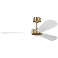 Burnished Brass Housing with Matte White Blades Paddle Smart 52inch Ceiling Fan by Visual Comfort Fans