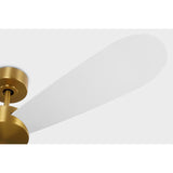 Burnished Brass Housing with Matte White Blades Paddle Smart 52inch Ceiling Fan by Visual Comfort Fans