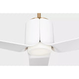 Burnished Brass Housing with Matte White Blades Peel Smart 52" LED Ceiling Fan by Visual Comfort Fans
