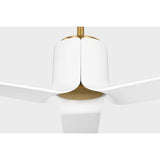 Burnished Brass Housing with Matte White Blades Peel Smart 52" LED Ceiling Fan by Visual Comfort Fans
