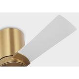 Burnished Brass Housing with Matte White Blades Rozzen 32inch Hugger Ceiling Fan by Visual Comfort Fans