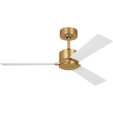 Burnished Brass Housing with Matte White Blades Rozzen 44inch Hugger Ceiling Fan by Visual Comfort Fans