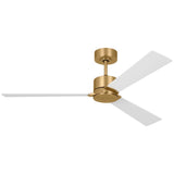 Burnished Brass Housing with Matte White Blades Rozzen 52inch Ceiling Fan by Visual Comfort Fans