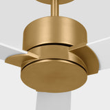 Burnished Brass Housing with Matte White Blades Rozzen 52inch Ceiling Fan by Visual Comfort Fans