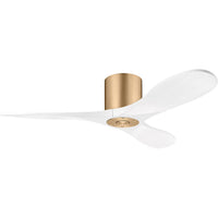 Burnished Brass Housing with Matte White Blades Maverick smart 44" Hugger Ceiling Fan by Visual Comfort Fans