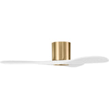 Burnished Brass Housing with Matte White Blades Maverick smart 44" Hugger Ceiling Fan by Visual Comfort Fans