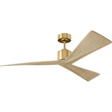 Burnished Brass Housing with Washed White Oak Blades Adler 52inch Ceiling Fan by Visual Comfort Fans