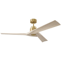 Burnished Brass Housing with Washed White Oak Blades Alma Smart 52inch Ceiling Fan by Visual Comfort Fans