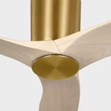 Burnished Brass Housing with Washed White Oak Blades Seyra Smart 44" Hugger LED Ceiling Fan by Visual Comfort Fans