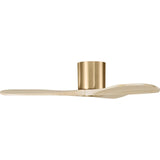 Burnished Brass Housing with Washed White Oak Blades Maverick smart 44" Hugger Ceiling Fan by Visual Comfort Fans