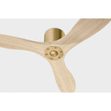 Burnished Brass Housing with Washed White Oak Blades Maverick smart 44" Hugger Ceiling Fan by Visual Comfort Fans