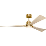 Burnished Brass Housing with Washed White Oak Blades Trillium Smart 60" LED Ceiling Fan by Visual Comfort Fans