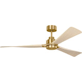 Burnished Brass Housing with Washed White Oak Blades Trillium Smart 60" LED Ceiling Fan by Visual Comfort Fans