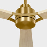 Burnished Brass Housing with Washed White Oak Blades Trillium Smart 60" LED Ceiling Fan by Visual Comfort Fans