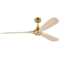Burnished Brass Housing with Washed White Oak Blades Valiant Smart 60" Ceiling Fan by Visual Comfort Fans