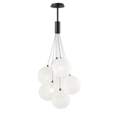 Burst 9 Light Chandelier by ET2 - Black - Frost