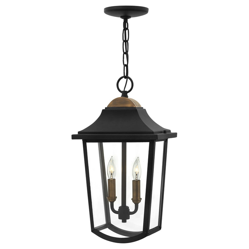 Burton Medium Hanging Lantern - Black - by Hinkley