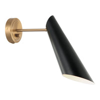 Butera Wall Sconce 13 Inch Aged Gold Brass + Black