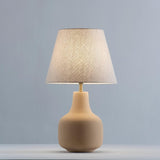 Búzios Table Lamp by Geo Contemporary in Cappuccino, lit