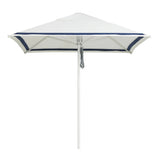 Square white canopy umbrella with a navy border stripe on a white aluminium pole — Regatta Umbrella 200 cm Square by Basil Bangs