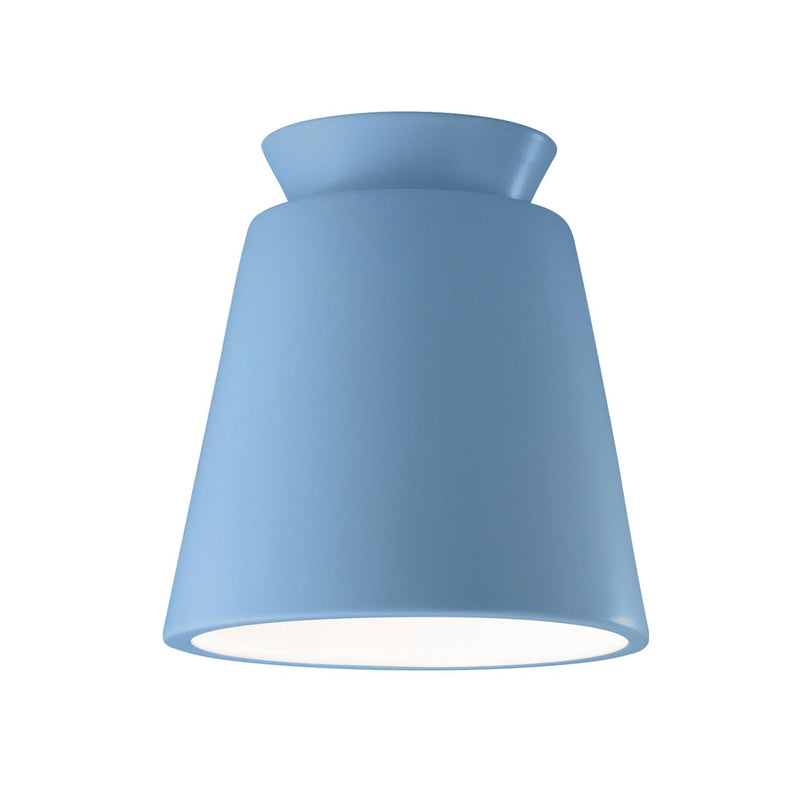 Ceramic Blue Trapezoid Flush Mount by Justice Design | FLOOR MODEL