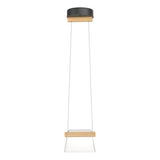 COWBELL LED MINI PENDANT BY HUBBARDTON FORGE, FINISH: BLACK, ACCENT: WOOD MAPLE, CLEAR GLASS,  | CASA DI LUCE LIGHTING